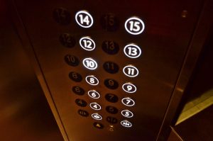 lift lit up elevator buttons