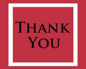 red and black thank you card