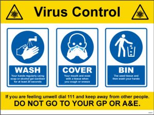 Virus Control Reminder Sign - RJ Lifts