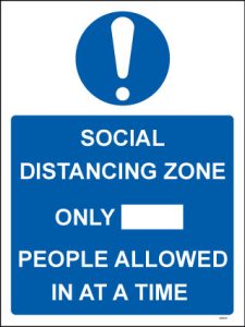 Social Distancing People Allowed In PVC Sign - RJ Lifts