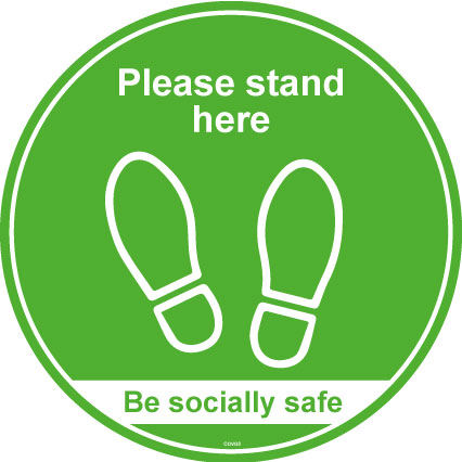 Please stand here anti slip lift safety floor graphic - RJ Lifts
