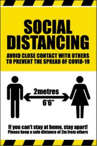 Social Distancing Vinyl Sign - RJ Lifts